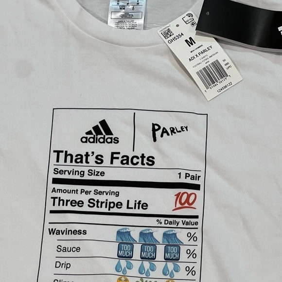 NWT New Old Stock Adidas Size M Mens Parley For the Oceans 3 Stripe Life Shirt - Picture 6 of 7